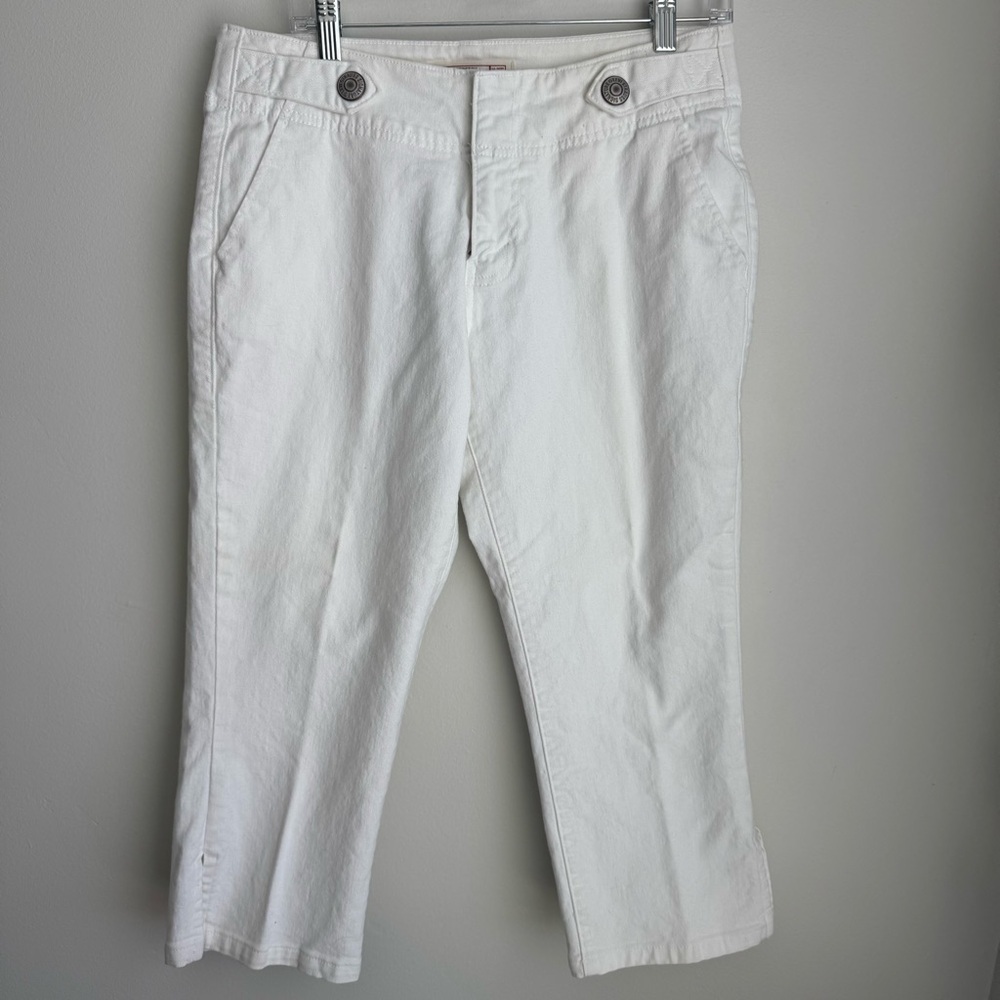 Vintage Women Levi's Signature White Denim Jean Capri Stretch White Size 8
